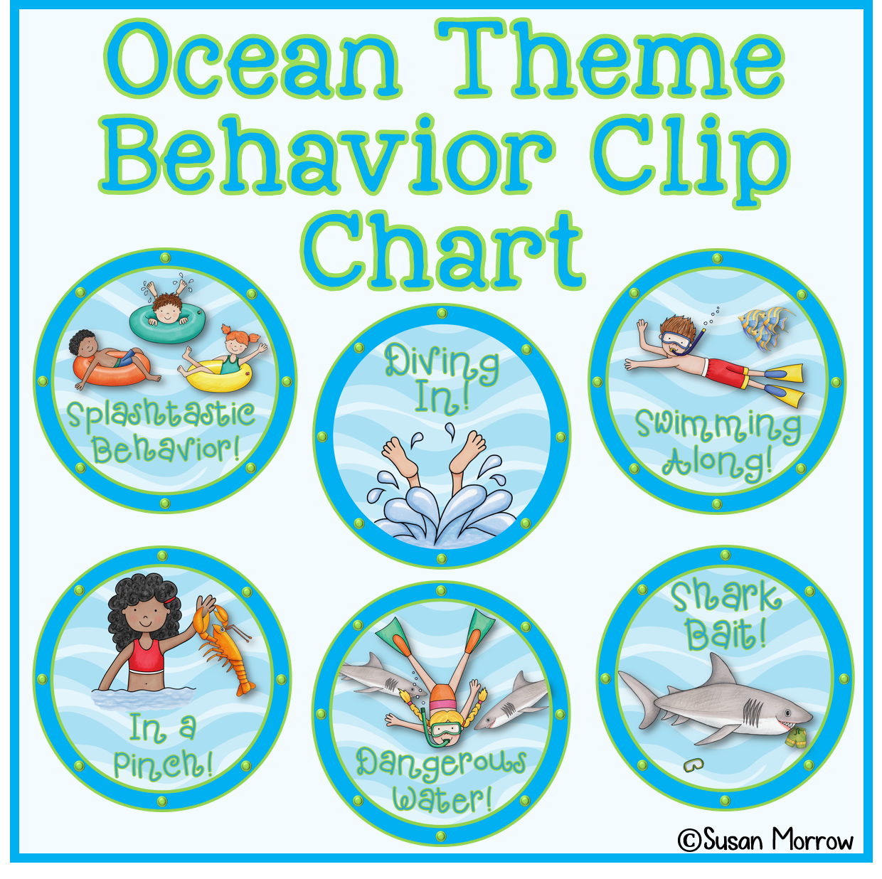 Ocean Themed Behavior Clip Chart